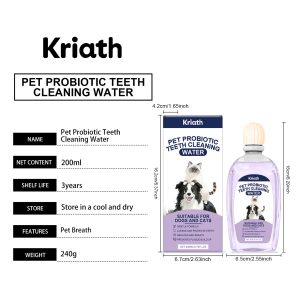 Kriath Oral Care Product 120ml Fresh Breath and Dental Care Daily Dental Care for Dogs and Cats - SKU00007232