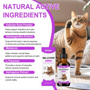 CKCU Melatonin Sleep Support Drops 60ml Relaxation and Calm Support for Dogs and Cats - SKU00038539