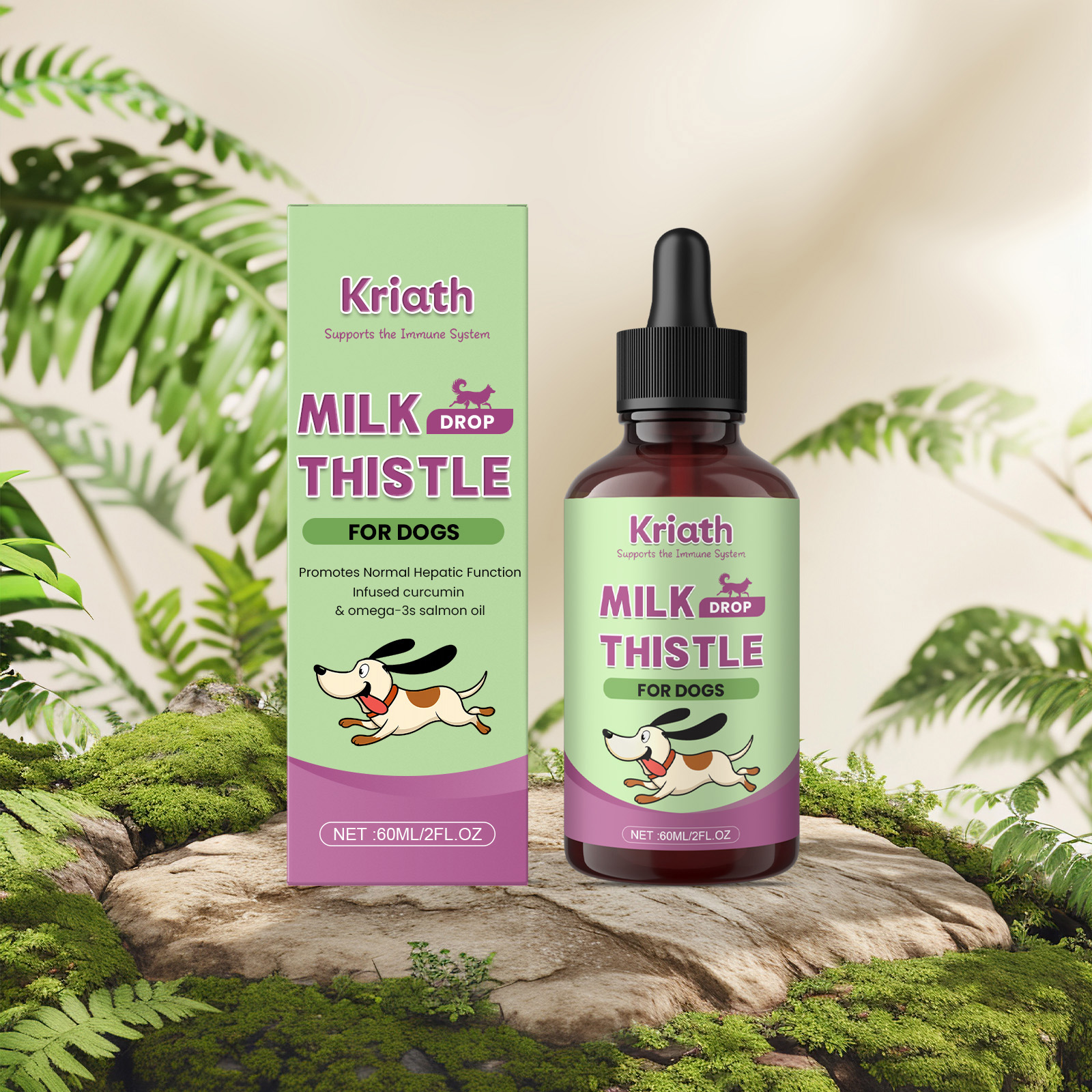 Kriath Milk Thistle Drops 60ml Liver and Immune Support for Dogs - SKU00040469