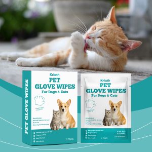 CKCU Pet Cleaning Gloves 120ml No-Rinse Dirt and Hair Removal Disposable Grooming Wipes for Dogs and Cats - SKU00034965