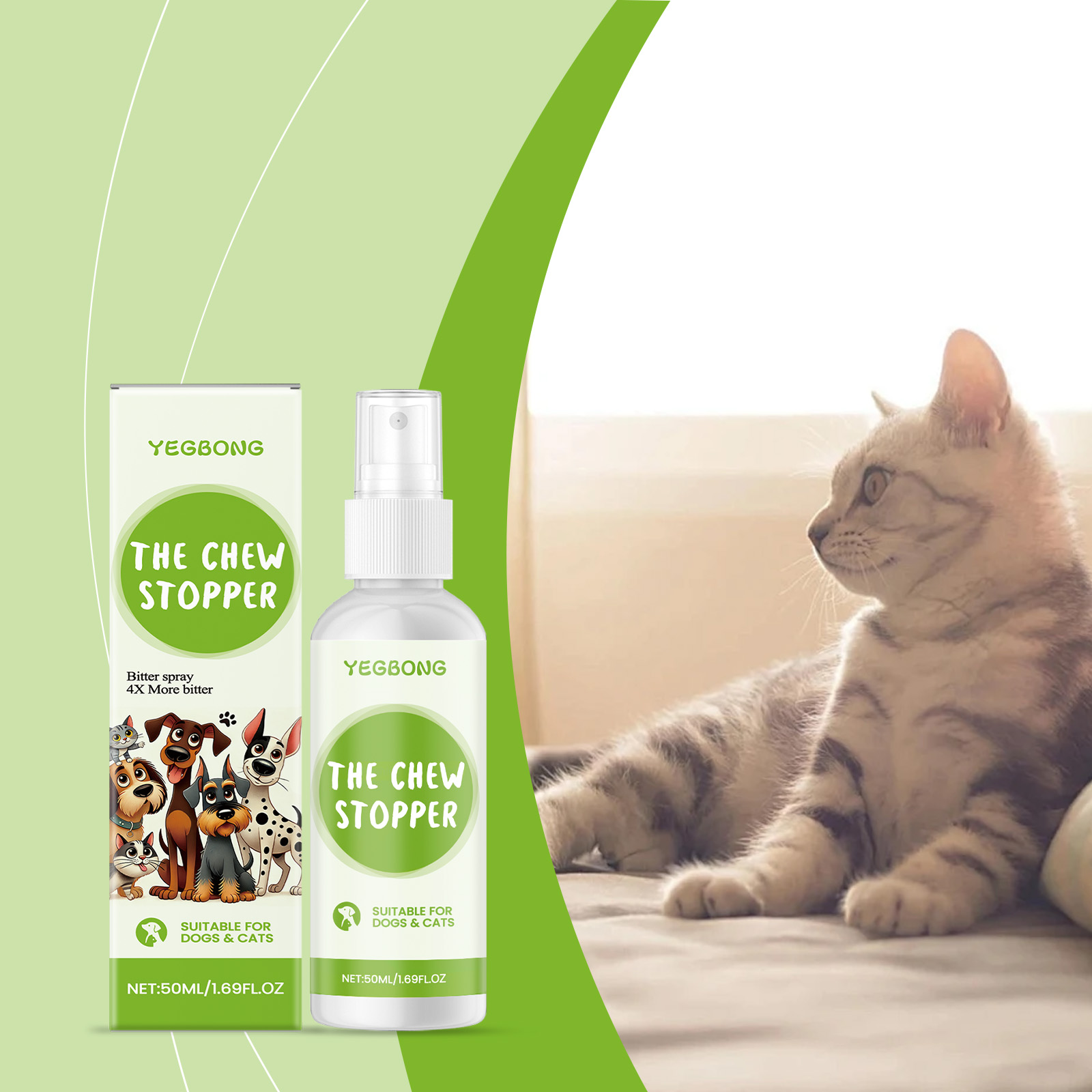 Yegbong Anti-Chew Furniture Spray 120ml Behavior Training Support for Dogs and Cats - SKU00031349