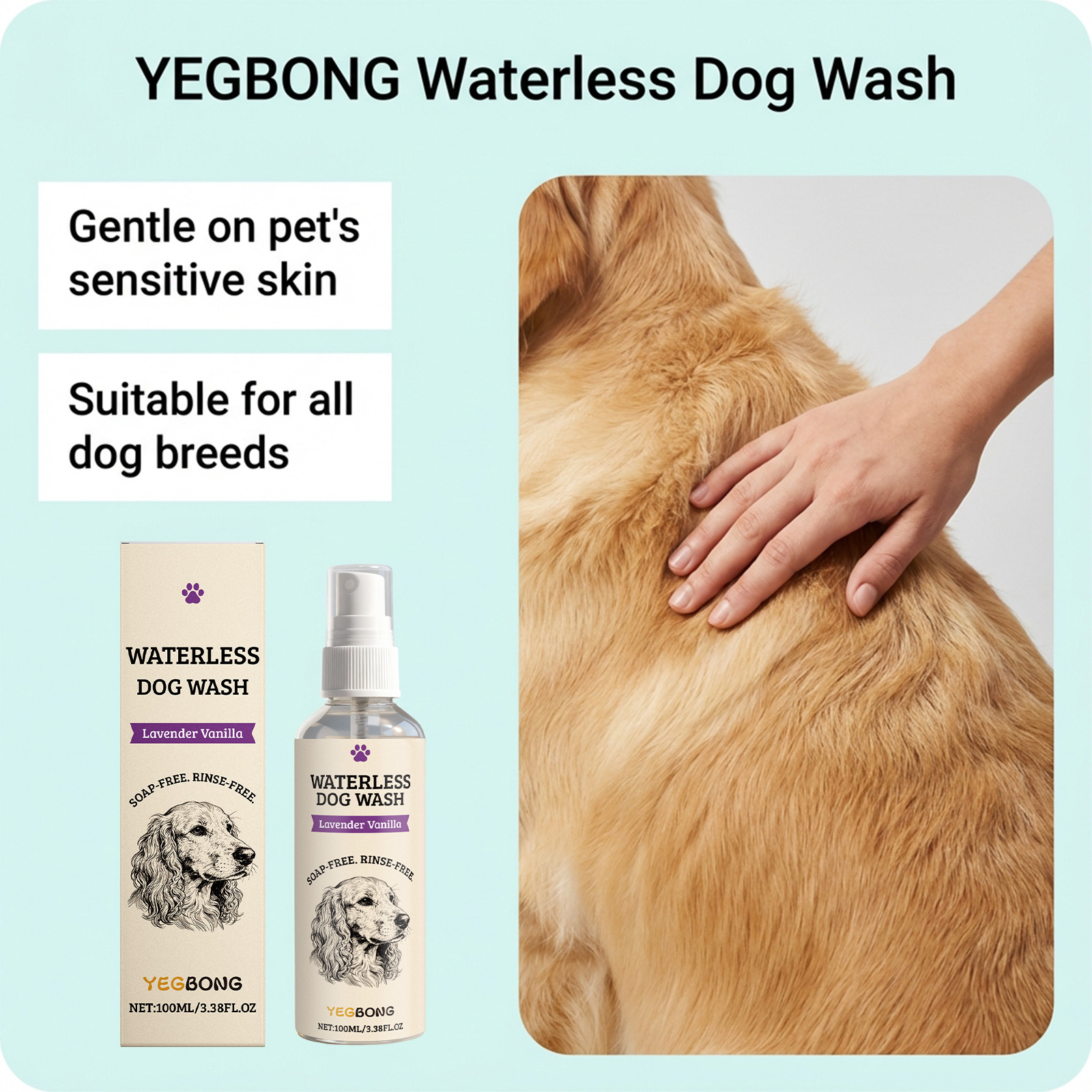 Yegbong No-Rinse Cleaning Spray 120ml Quick Coat Cleaning Support for Dogs and Cats - SKU00014672 - Image 4