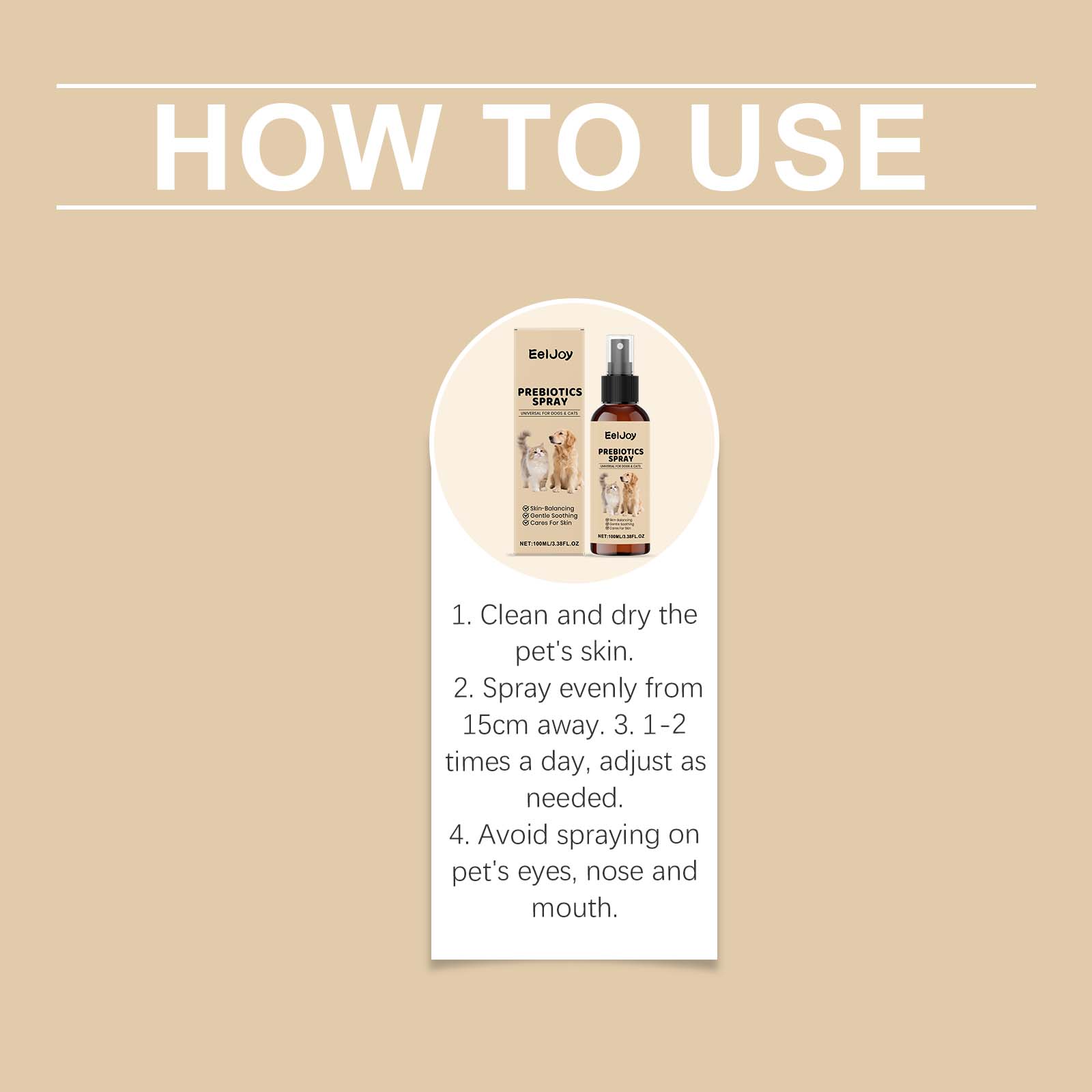 EelJoy Pet Skin Spray 100ml Itch and Scrape Relief Sensitive Skin Care for Dogs and Cats - SKU00015359 - Image 3