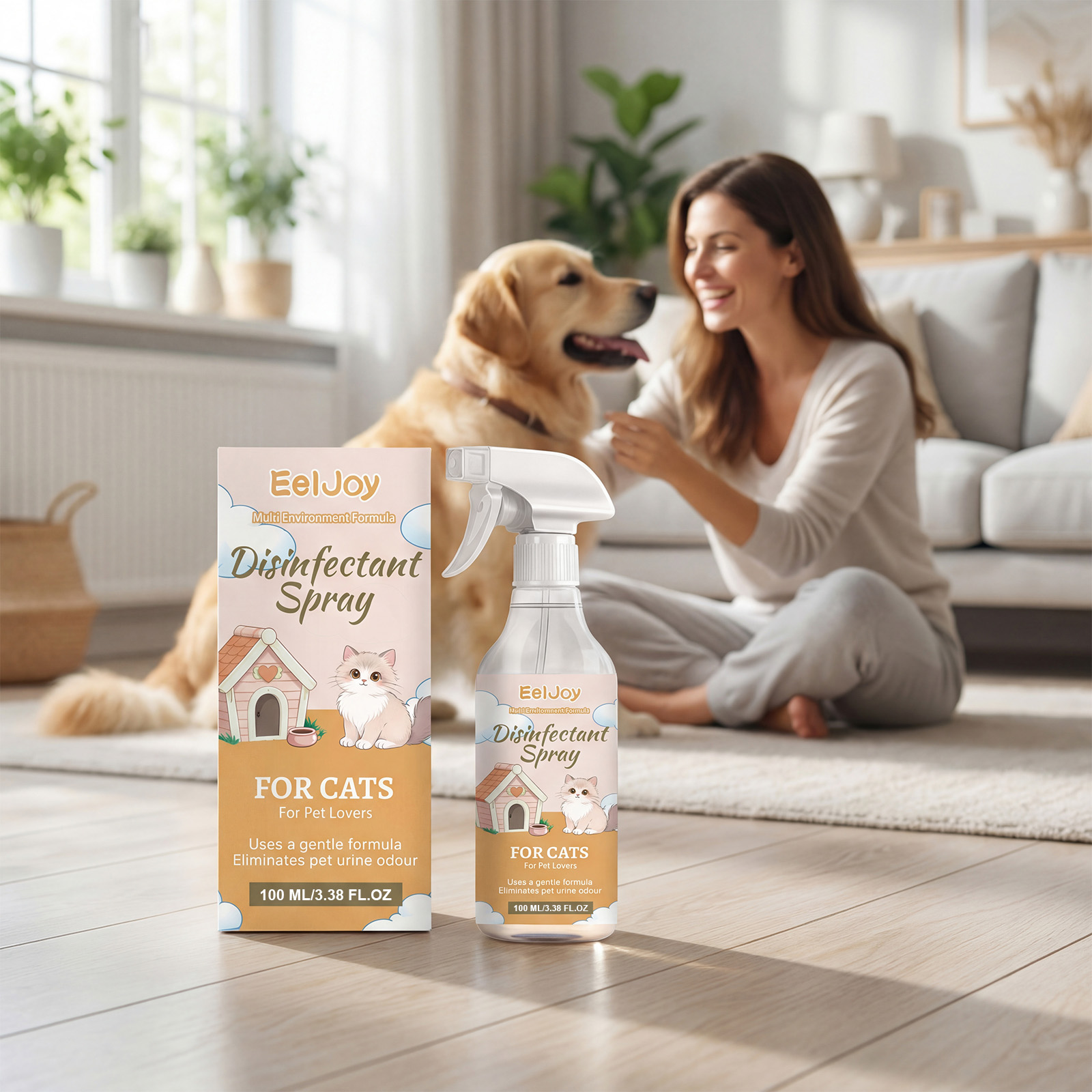 EelJoy No-Rinse Cleaning Spray 120ml Targeted Pet Care Support Daily Pet Care for Dogs and Cats - SKU00022003