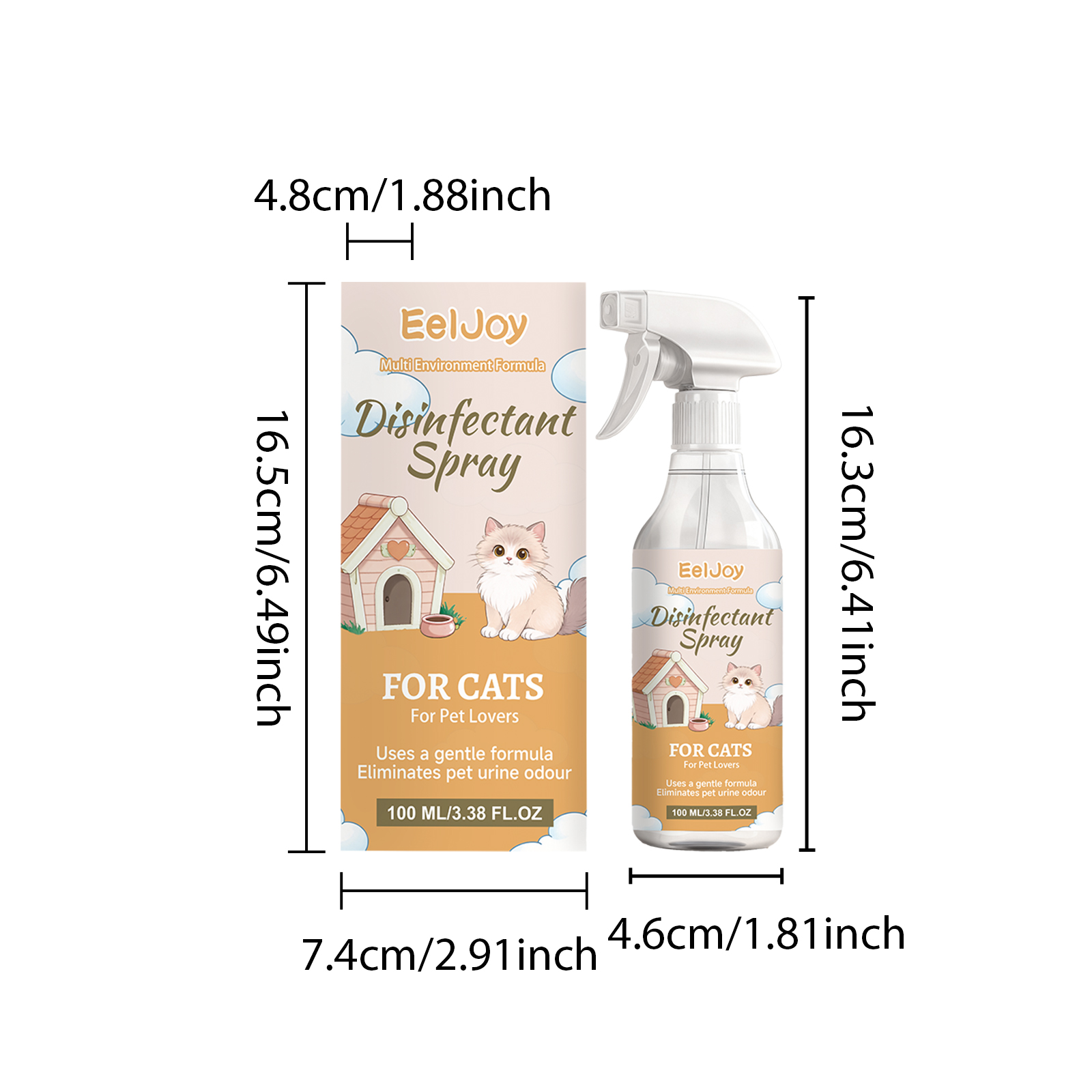 EelJoy No-Rinse Cleaning Spray 120ml Targeted Pet Care Support Daily Pet Care for Dogs and Cats - SKU00022003 - Image 2