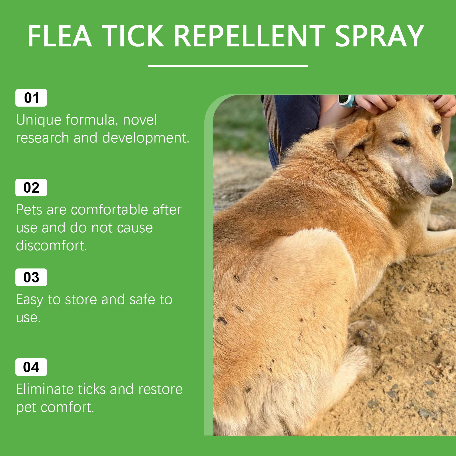 Yegbong Flea & Tick Spray 120ml Flea & Tick Defense Daily Pet Care for Dogs & Cats - SKU00028324 - Image 2