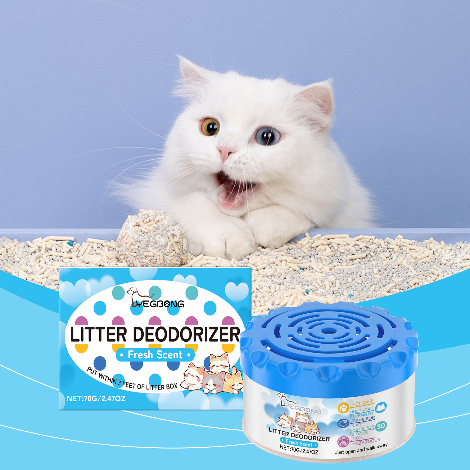 Yegbong Cat Litter Deodorizer Gel 120ml Odor Control Support for Cat Toilets - SKU00025614 - Image 2