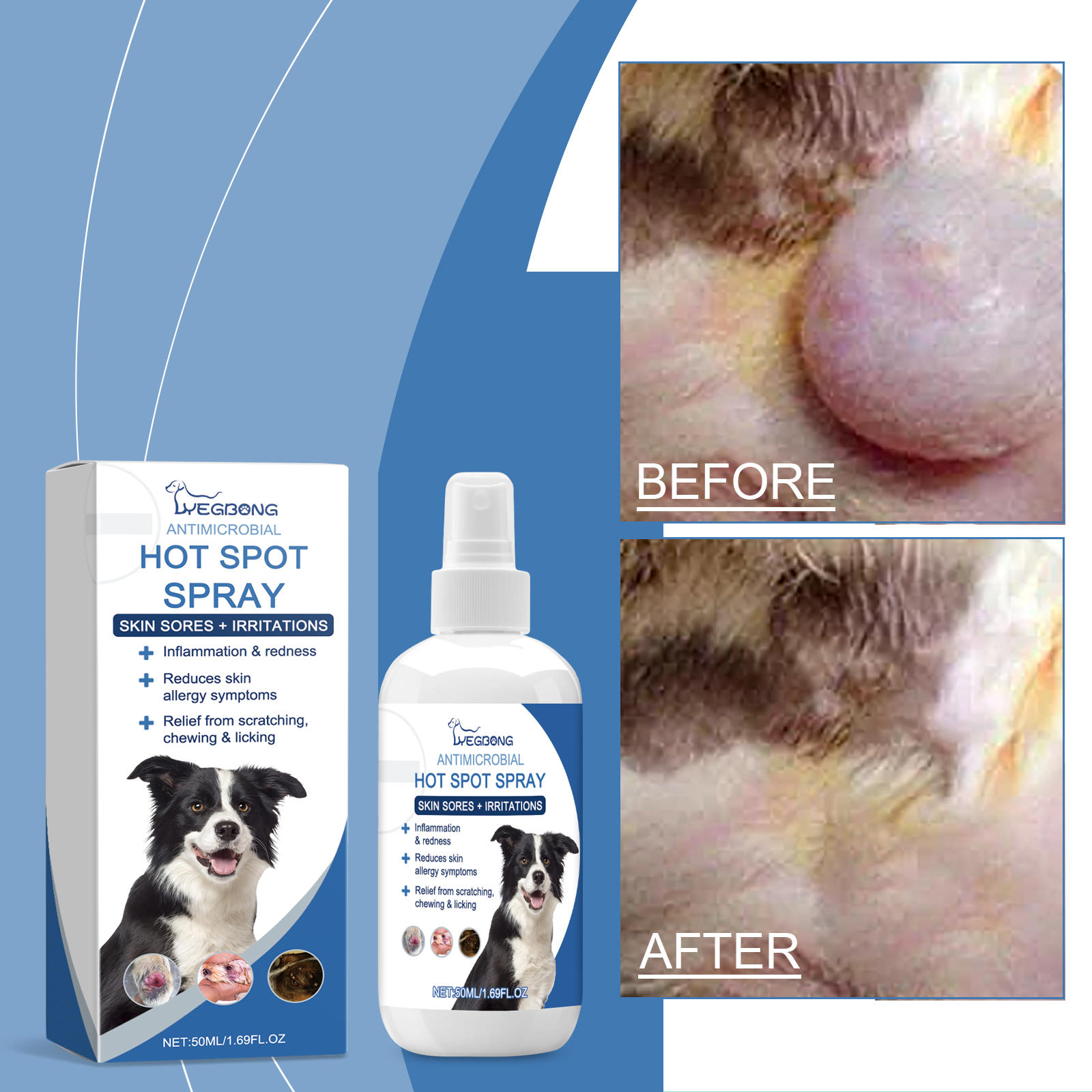 Yegbong Skin Care Spray 120ml Skin Comfort Support for Dogs and Cats - SKU00014245 - Image 2