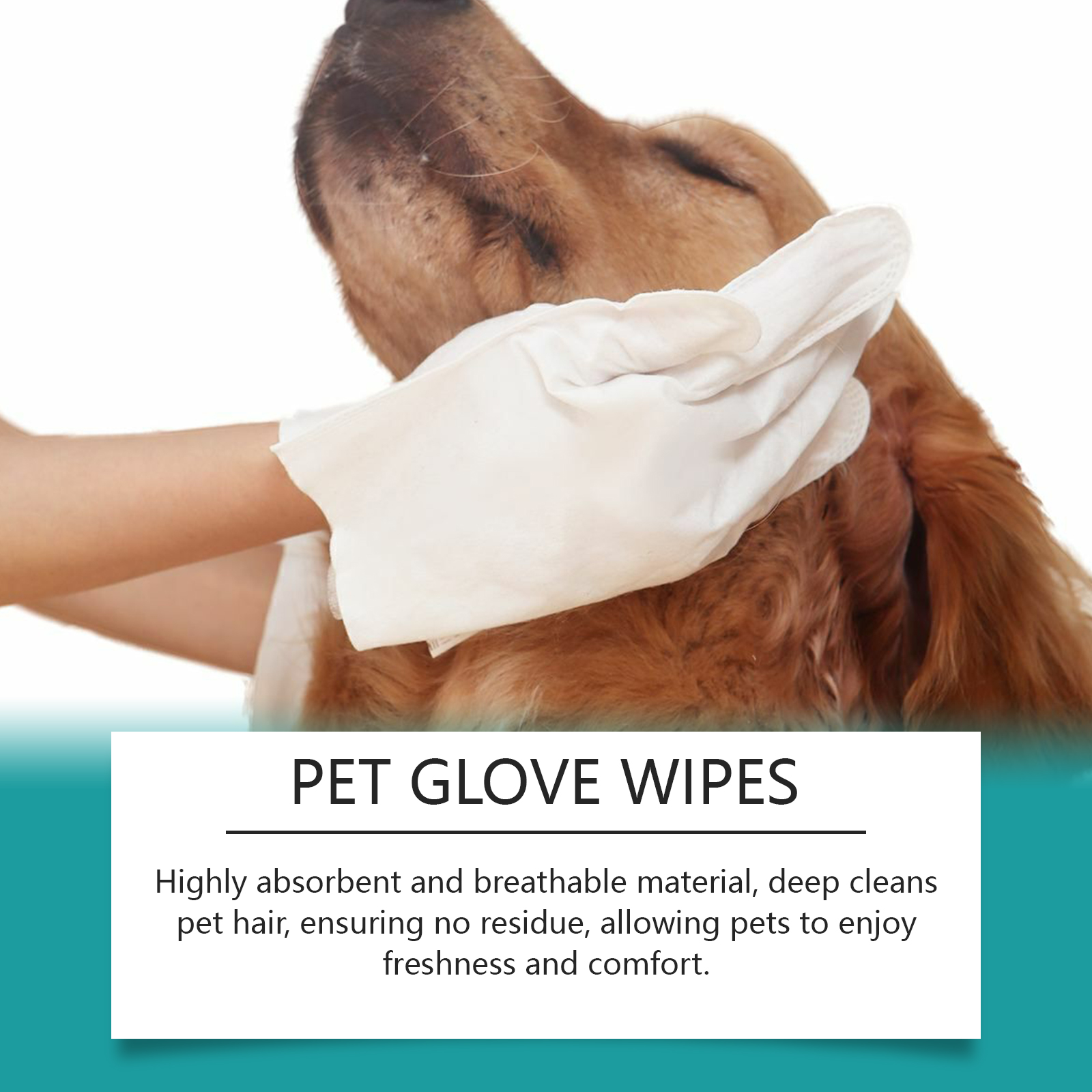 CKCU Pet Cleaning Gloves 120ml No-Rinse Dirt and Hair Removal Disposable Grooming Wipes for Dogs and Cats - SKU00034965 - Image 3