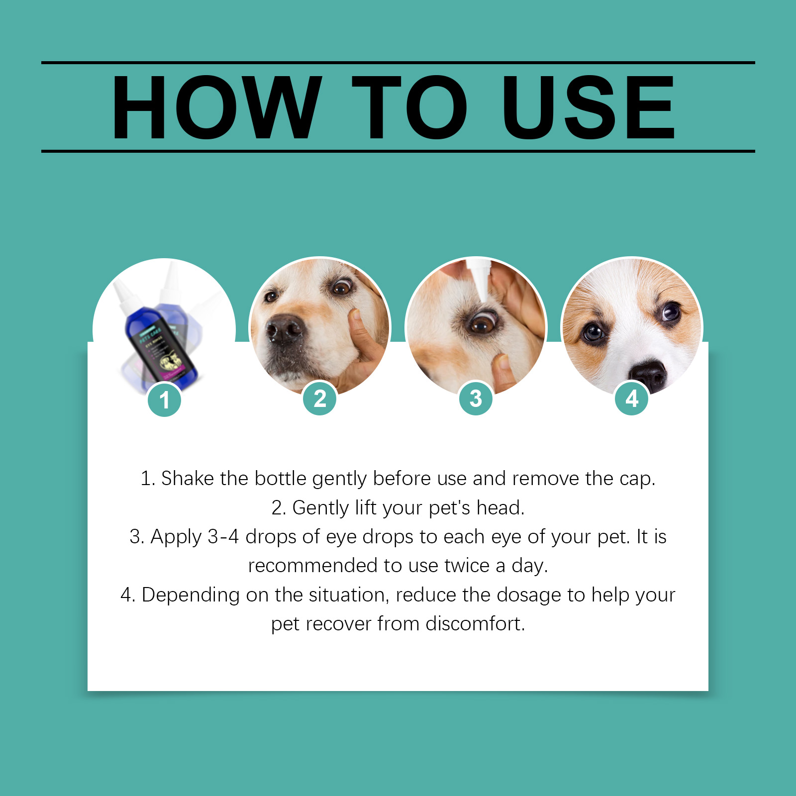 Yegbong Eye Drops 120ml Tear Stain & Eye Comfort Daily Eye Care for Dogs & Cats - SKU00030432 - Image 5