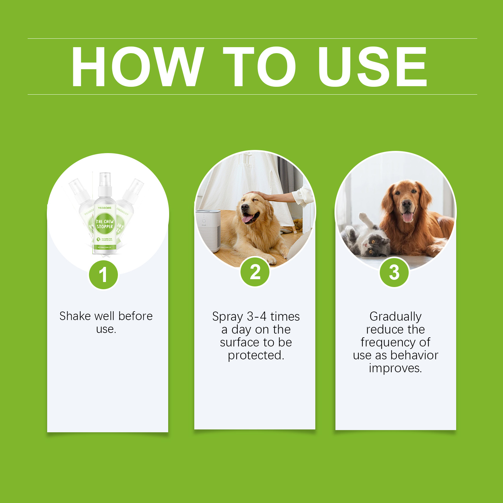 Yegbong Anti-Chew Furniture Spray 120ml Behavior Training Support for Dogs and Cats - SKU00031349 - Image 5