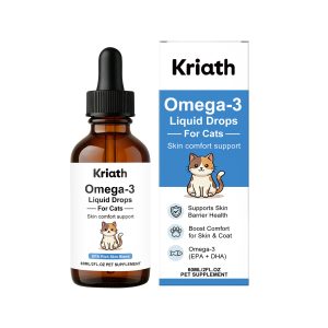 Kriath Cat Skin & Coat Support Drops - Gentle Nutrition Supplement