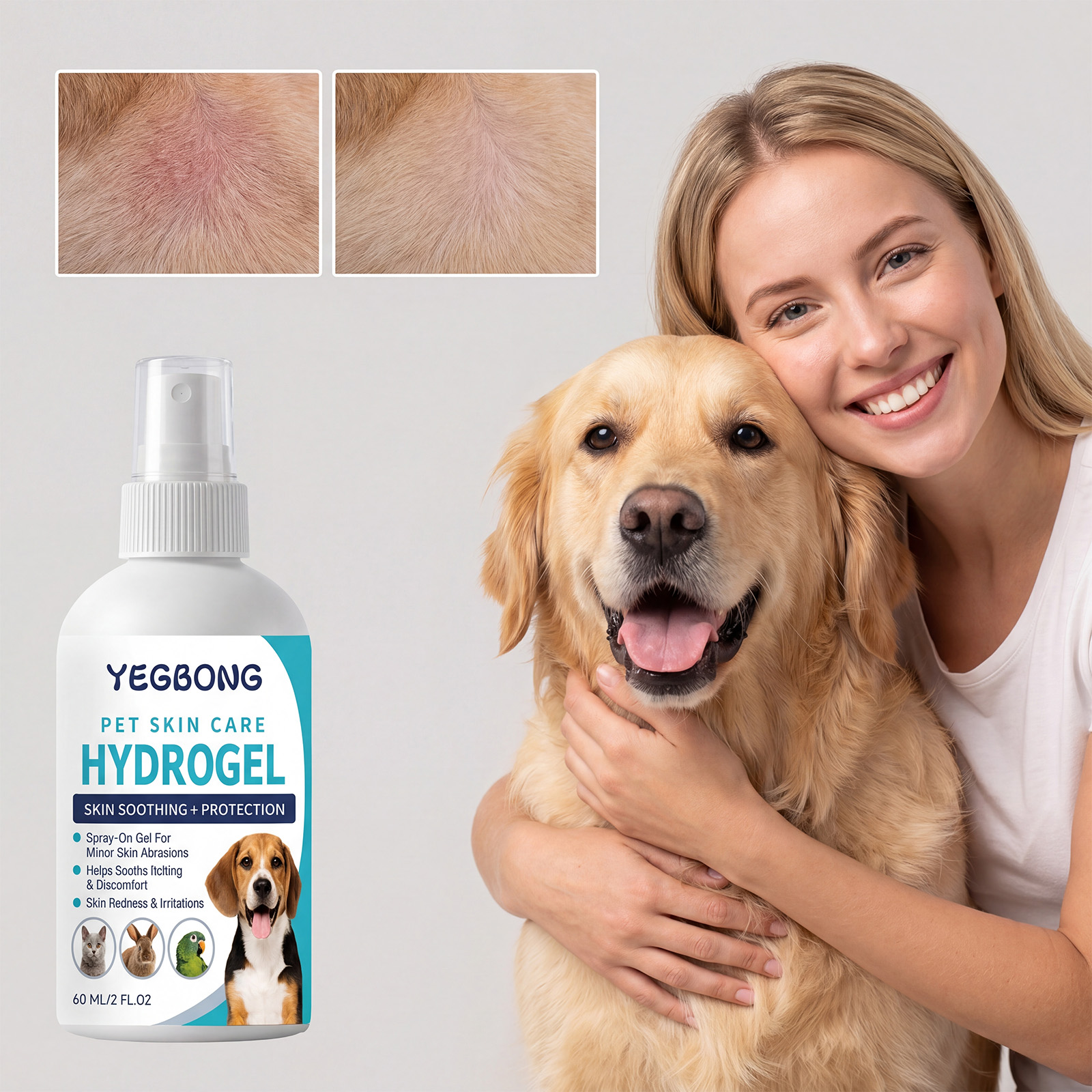 Yegbong Pet Antibacterial Hydrogel - Gentle Skin Protection for Cats & Dogs - Image 2