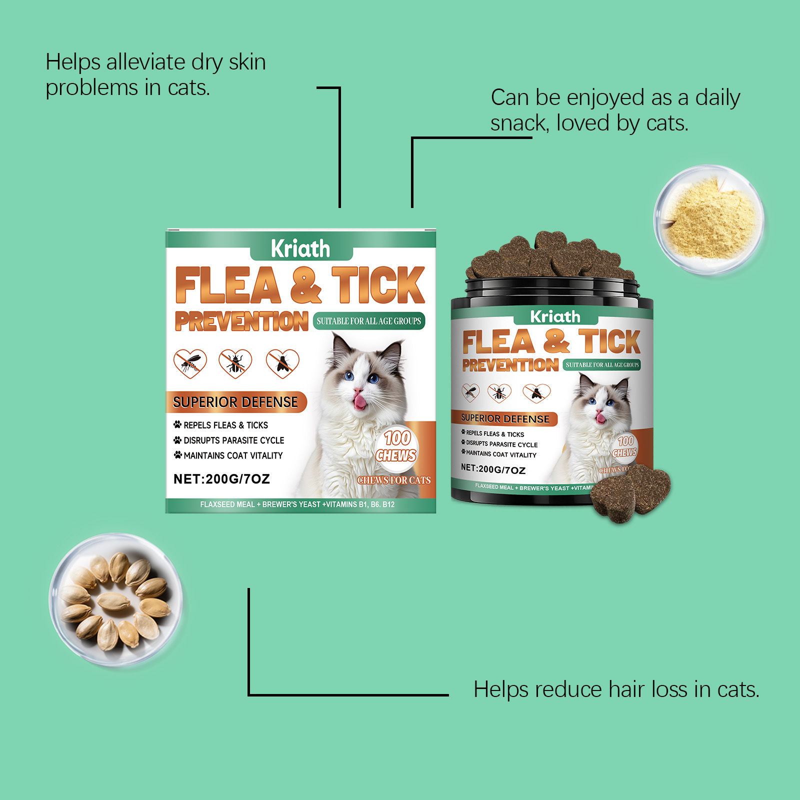 Kriath Coat & Skin Care Product 120ml Soothing Skin & Coat Support Daily Pet Care for Dogs & Cats - SKU00000746 - Image 2